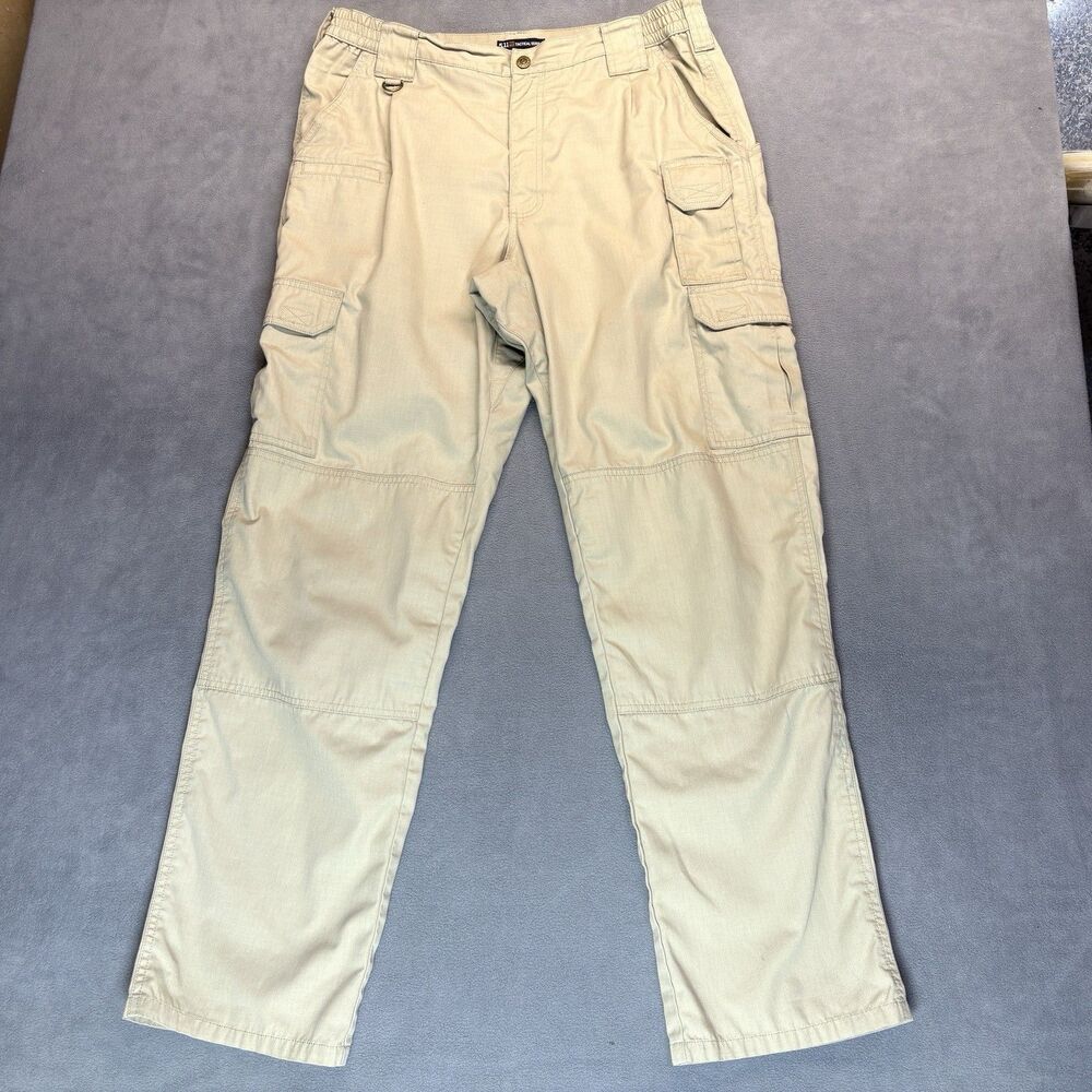 5.11 Tactical Series Cargo Pants Mens Size 36 Khaki Cotton Blend Utility